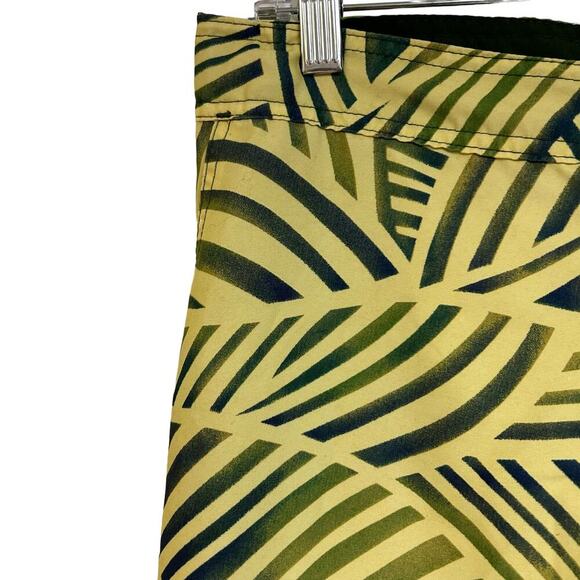 PrAna Retro Cropped Pants Activewear Yellow/Green Leaf Design Gorpcore size S - Picture 4 of 8